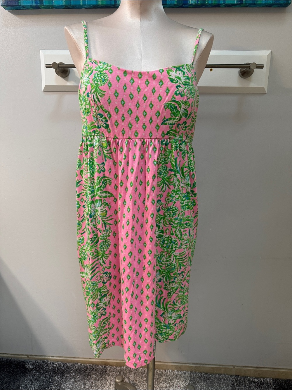 Lilly Pulitzer Large Pink Shandy OH DIAMOND GIRL LIBRA DRESS Fit Flare Sundress